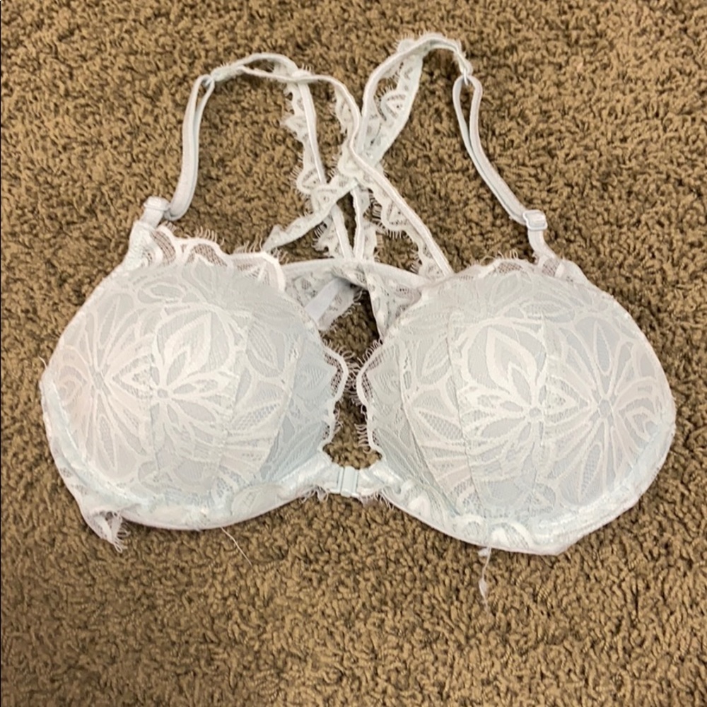 Mint green lace bra